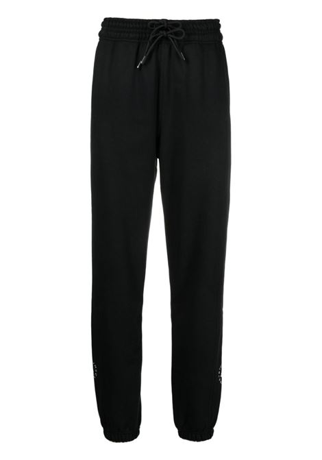 Black logo-print track trousers - women